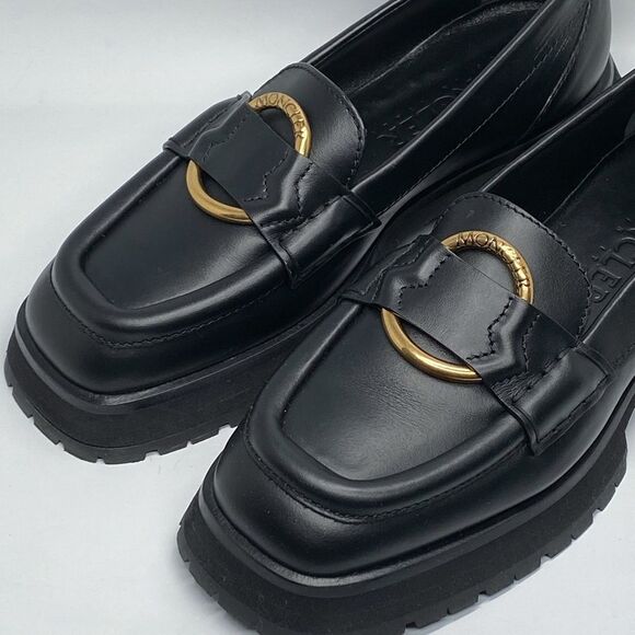 Moncler Bell Calfskin Logo Slip-On Loafers size 38 - Picture 6 of 13